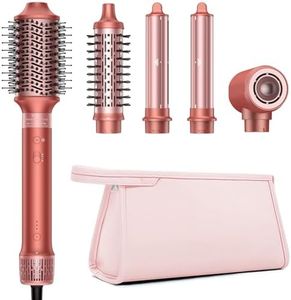 5 in 1 Hair Styler Hair Dryer Brush - High-Speed Hot Air Styler Wrap, Fast Drying No Heat Damage Ionic Blow Dryer Brush for Volumize, Curl, Straighten, Frizz-Free Multi Stylers with Travel Bag