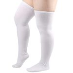 DRESHOW Plus Size Women Thigh High Socks Striped Over Knee Long Boot Stockings Knee High Socks Leg Warmers