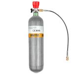 IORMAN 3L 4500psi Carbon Fiber Air Tank & Fill Station for PCP Paintball Scuba SCBA（Empty Bottle） (Red Gauge Tank Kits)