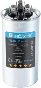 [2025 Updated] BlueStars 35+5 uF 35/5 MFD 370-440VAC Dual Run Round Air Conditioner Capacitor - Fits AC Unit Fan Motor Start or Heat Pump or Condenser Straight Cool - Replaces 97F9834 Z97F9834