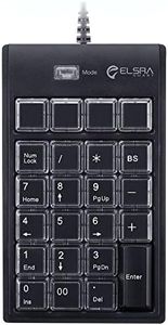 ELSRA USB Wired Programming Numeric Keypad ControlPad Black PK-2068(23 Key 2-level programmable 2 USB Hub) for Windows OS