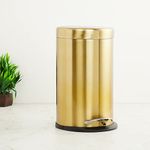 Home Centre Royal Bath Gold Stainless Steel Waste Bin