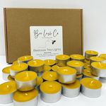 BeeLushCo 20 Pure Beeswax Tea Light Candles, Handmade Beeswax Candles, Non Toxic Candles, 100% Natural Candles, Pure Organic Beeswax, Eco Friendly, Allergen Safe, Handmade in UK