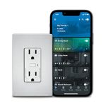 Eaton EWFTRCR15-SG-BX-L Wi-Fi Smart Receptacle Works with Hey Google and Alexa, Silver Granite