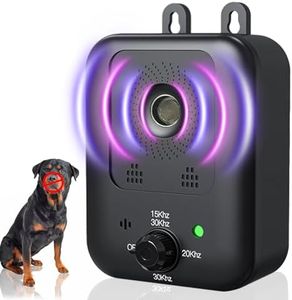 Anti Barking Device for Dogs,Ultrasonic Dog Bark Control Devices,Bark Recognition Silencer,15to30KHZ 3 Nodes Range Deterrent of up to 50 Ft,Rechargeable Waterproof,for Indoor and Outdoor(Black2)