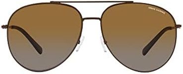 Armani Exchange Unisex's Ax2043s Sunglasses, Matte Brown/Polarized Gradient Brown, 62 mm