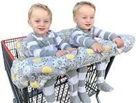 Twin Double Shopping Cart Cover for Baby Siblings with Carrying Case. Guaranteed to Fit Wholesale Warehouse Grocery Stores Like Costco SAMS Club (Gray Medallion)