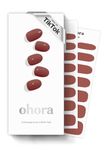 ohora Semi Cured Gel Nail Strips (N Brick) - Works with Any UV Nail Lamps, Salon-Quality, Long Lasting, Easy to Apply & Remove - Includes 2 Prep Pads, Nail File & Wooden Stick