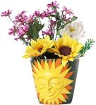 suruim Sun Smiley Face Planter Pot Unique Head Planter Pot with Drainage, Cute Flower Plant Pot for Indoor & Outdoor Plants, Fun Succulent Gardening Pots for Plant Lover Gifts (Green)