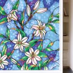 Wisomhome Window Films for Privacy Stained Glass Window Clings Decorative Window Tinting Film for Home Door Covering Window Stickers (Orchid, 17.5" X 78.7" (44.5 X 200cm))