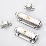 2PCS Stainless Steel Automatic Spring Bolt with Button Door Bolt Lock Lock Anti-Theft Thickening and Widening Door Bolt