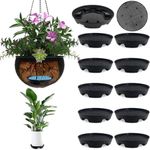 7.16” Self Watering Planter Insert, 10 Pack Invisible Hanging Basket Drip Pan Hanging Basket Planter Plant Auto Watering Devices Plastic Water Catcher Saucer Tray for Outdoor Indoor Pots Liners