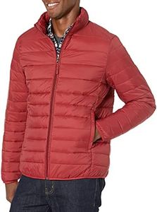 Amazon Essentials Men's Packable Lightweight Water-Resistant Puffer Jacket (Available in Big & Tall), Brick Red, X-Large