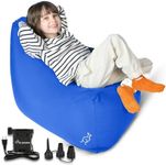 TED KANGAROO Sensory Chair for Kids – Inflatable Peapod Calming Chair with Electric Air Pump, Sky Blue Cloth Cover