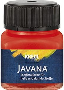 Kreul Javana 90963 - Pintura para telas claras y oscuras, cristal rojo, 20 ml, color brillante a base de agua, carácter pastoso, para sellar y estampar