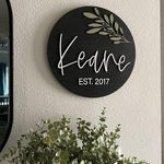 THE GRANDEUR Modern Wooden Personalized Name Plate for Home Door Wall Hanging Name Plate with Acrylic Letters (30 X 30 CM)