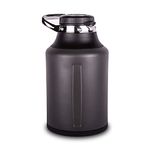 GrowlerWerks Element Stainless Steel Growler – Double-Wall Vacuum-Insulated for Cold Beverages All Day – Beer, Seltzer, Hydro, Coffee – Easy Pour Spout, Twist Lock Cap, and To Go Carry Handle, 64 oz