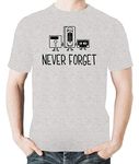 Witty Fashions Never Forget Floppy Disk VHS Cassette Tape Music Men's T-Shirt (Sports Grey, XX-Large)