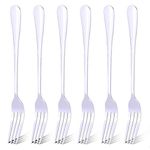 Qinglele Fork,6 Pcs 304 Stainless Steel Dinner Forks, 8.1inches (Slive, large)