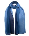 Basic Sense Two Tone Chiffon Scarf, Two-tone Navy