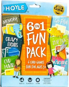 Hoyle 6 In 1 Fun Pack Kids Playing Cards Games Go Fish Crazy 8s Old Maid Slapjack
