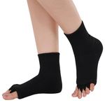 Slenop Foot Alignment Socks - Toe Separator Socks for Men & Women | Perfect for Yoga, GYM | Relief for Hallux Valgus, Plantar Fasciitis, Bunion Correction & Pain Relief | 1 Pair (Black)