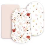 GRSSDER Stretchy Ultra Soft Fitted Bassinet Sheet Set 3 Pack, Universal Fit for Bassinets Baby Cradle Moses Basket Oval Rectangle Mattress,