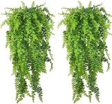 PINVNBY Reptile Plants Hanging Fake Vines Boston Climbing Terrarium Plant with Suction Cup for Bearded Dragons Lizards Geckos Snake Pets Hermit Crab and Tank Habitat Decorations (2 Pack)