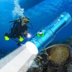 WINDFIRE Scuba Diving Light – Super Bright Diving Flashlight with 3 Modes & Power Indicator, IP68 Waterproof Rechargeable Underwater Torch for Scuba Diving, Snorkeling, and Underwater Exploration