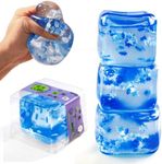 Squishy Ice Cube Stress Balls - 3Pack Sensory Squishy Ice Toy Squishy Balls for Kids and Adults Anxiety Relief - Funny Fidget Stress Balls Squishy Stress Calming Toys for Autism & ADHD Children