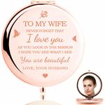 Gifts for Wife,Gifts For Her-I Love You Wife Gift Compact Mirror-Romantic Gifts for Her Birthday,Wedding Anniversary,Valentines Day,or Christmas (Rose Gold)