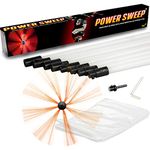 Chimney Power Sweep Set Flexible Nylon Rods & Brush Head Rotary Drill Drive Chimney Sweeping DIY Full Kit Flue Cleaner Removes Soot 8 Metre Set – 26 Feet