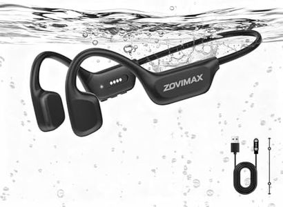 ZOVIMAX Militär Knochenschall Kopfhörer, Bluetooth 6.0, IP68 wasserdichte Schwimmen Sportkopfhörer mit MP3-Player 8G Speicher, 12h Laufzeit Windschutz Open Ear Sportkopfhörer, Schwimmen/Laufen/Radeln