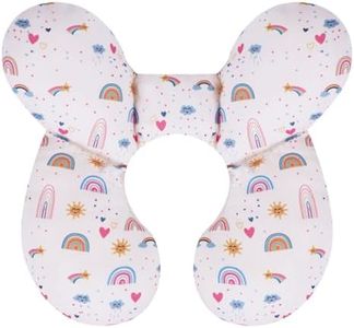 KAKIBLIN Baby Travel Pillow,Upgraded Baby Neck Pillows for Car Seat,Baby Support Pillow,Infant Neck Pillow for Toddler Head and Neck,Newborn Head Support for Car Seat,Pushchair (Rainbow)