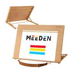 MEEDEN Desk Easel Adjustable Art Stand: 5-Position A2 Drawing Easel - Portable Table Top easel with Carry Belt - Sturdy Beechwood Desktop Easel for Painting