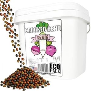 Crooked Bend, Big Bulbs, Bulk Fall Food Plot Seed Mix for Whitetail Deer & Wild Turkey, No Till & No Plow, Throw & Grow Radish, Turnip & Sugar Beet Seeds