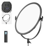 Neewer LED Bi-Color Studio Round Lighting, Ultra Thin Studio Edge Flapjack Light, 18''/45.5cm 70W Dimmable Portrait Light with AC Adapter/2.4G Wireless Remote (Battery/Light Stand Not Included)