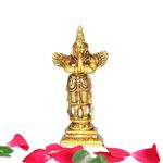 anciently Garudalwar Statue Brass Small | Small Garudalwar Idol | Small Karudan Idol Brass, 10cm Height, Gold Colour - (1 Piece)