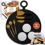 The Bamboo Abode 10 Piece Cheese Board Set - Black - Updated