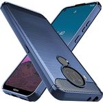 KrKis Back Cover for Nokia 5.4 Case,Lustree Shock-Absorption Carbon Fiber Felxible TPU Soft Silicon Full Body Protective Cover for Nokia 5.4 (Blue)