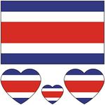 Costa Rica Flag Tattoos,10 Sheets Costa Rica Flag Sports Temporary Face Tattoos Stickers,40 Pcs Waterproof Sports Sweat Costa Rica Flag Removable Fake Tattoos For Men Kids Women (Costa Rica)