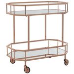 Safavieh BCT8004A Silva Bar Cart, Rose Gold/Mirror