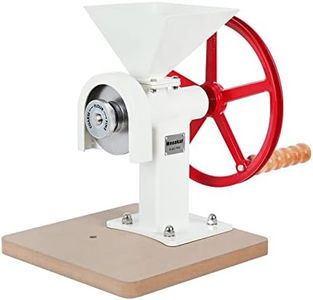 Mosakar Hand Crank Grain Mill - White, Hand Operate Food Grinder for Dry and Oily Grains, Manual Kitchen Flour Mill, Wheat Corn Coffee Spice Grinder, Masa Peanut Butter Maker, Stainless Steel burr