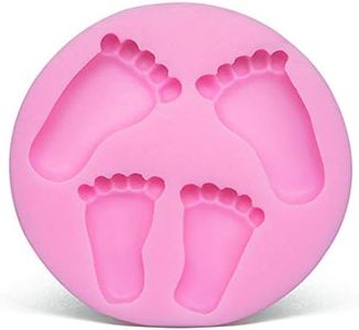 OBTANIM Silicone 3D Baby Foot Fondant Mold Baby Shower Cake Topper Decoration DIY Baking Mould for Sugarcraft Cake Chocolate and Crafting