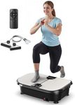 FEIERDUN Vibration Plate Exercise Machine, Vibration Plate for Lymphatic Drainage, Power Plate Vibration Platform w/ Loop Bands for Weight Loss & Toning-Black