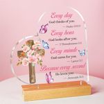 Christian Gift for Women, Inspirational Gifts for Women, Religious Gifts Scripture Christian Gifts for Women Men Friends, Acrylic Plaque with Bible Verse and Prayers Gifts for Women