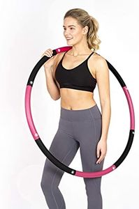 HEALTHYMODELLIFE Exercise Fitness Hoop for Adults - Easy to Spin, Premium Quality and Soft Padding Weighted Hoop - Detachable Hoops for Home & Gym Workouts - 3lbs