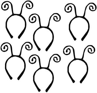 Nicky Bigs Novelties Velvet Bug Antenna Headband Costume Accessory, (Pack of 6), Black, One Size