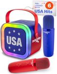 Move2Play, USA Karaoke Machine for Kids | Includes 20+ American Songs | 2 Microphones | Connect with Bluetooth for 3, 4, 5, 6, 7+ Year Olds | Toy for Girls & Boys | Super Bowl