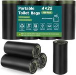 100 Portable Toilet Bags, Camping Toilet Bags, Biodegradable Toilet Bags with Drawstring & Lemon Scent, Compostable Bags for 5-8 Gallon Bucket Toilet Seat for Outdoor Camping Car Travel